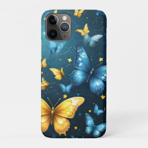 Wings of Joy: Blue and Yellow Flying Butterflies, iPhone 11 Pro Case