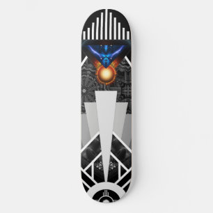 Wings Of Lightning Deco Mech Flare Skateboard Deck