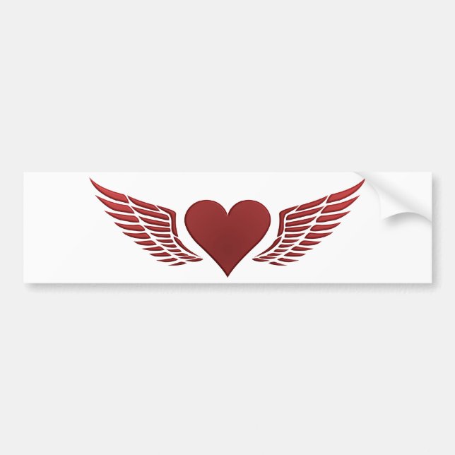 Wings of Love bumper sticker, customise Sticker (Front)