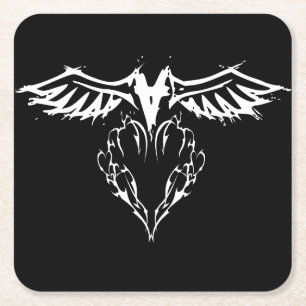 Wings of love square paper coaster