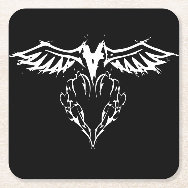 Wings of love  square paper coaster (Front)