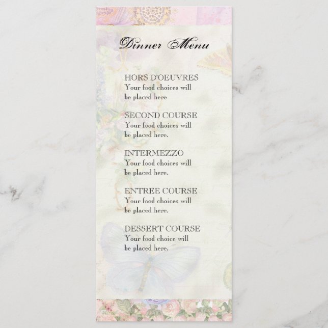 Wings of Love Wedding Collection Menu (Front)
