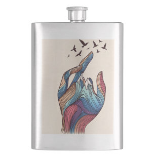 Wings of Mountains Classic Hip Flask
