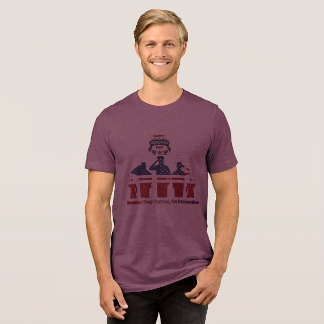 Wings of remembrance maroon Tri-Blend shirt (Front Full)