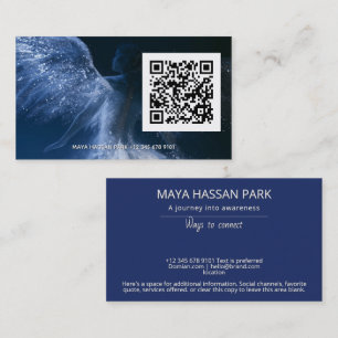 Wings of Starlight Winged Angel QR code Business Card