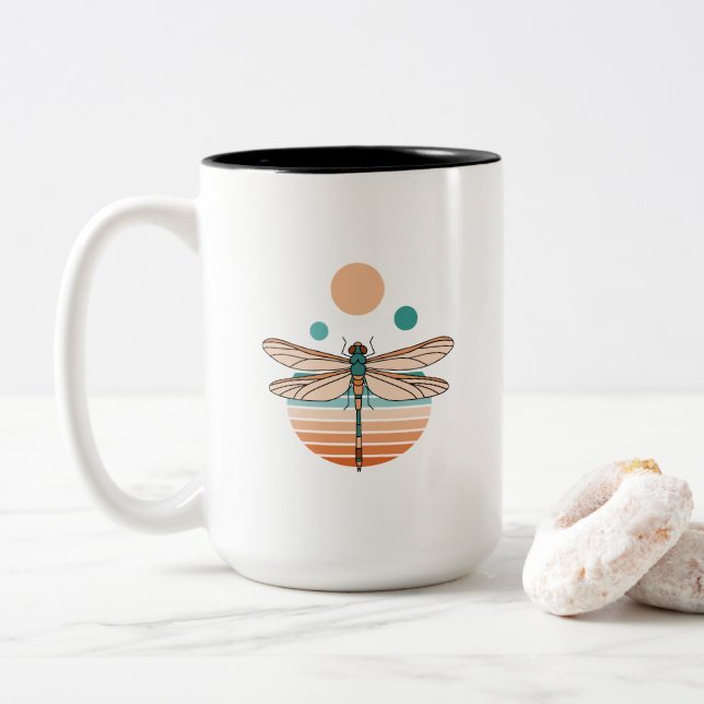 Wings of Sunset Two-Tone Coffee Mug (With Donut)