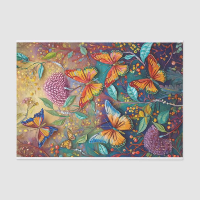 Wings on Fire, Late Summer Butterflies Tissue Paper (Front)