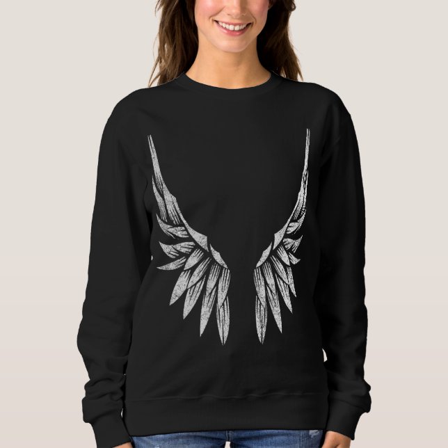 Wings On The Back Side Angel Wings Back Print 2 Sweatshirt (Front)