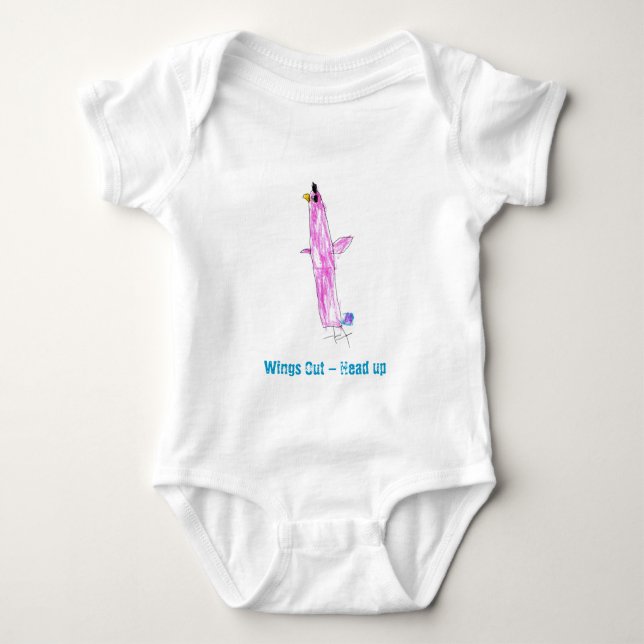 Wings Out - Head UP Baby Bodysuit (Front)