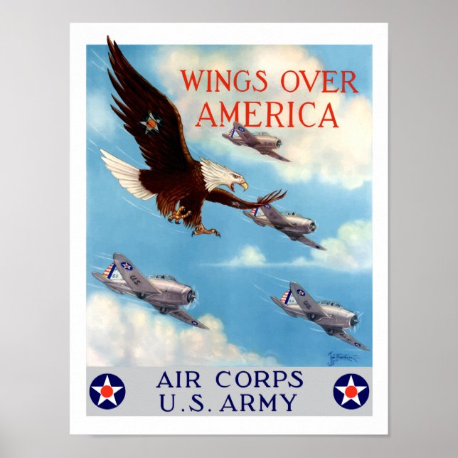 Wings Over America -- Air Corps WW2 Poster (Front)