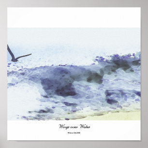 Wings over water Watercolour Poster