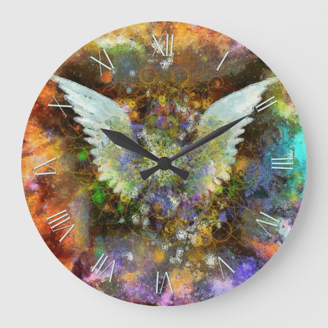 Wings Painting Large Clock (Front)