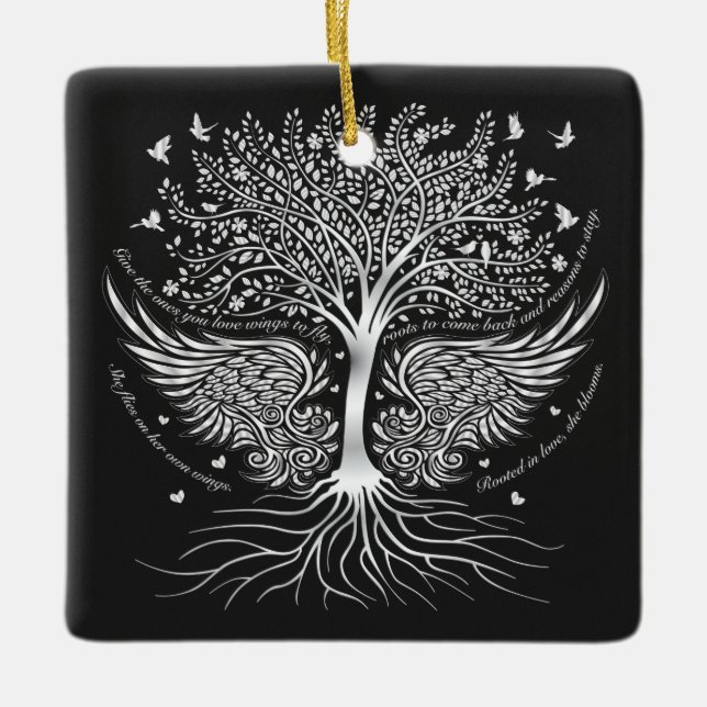 Wings To Fly Christmas Tree Ornament (Front)