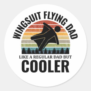 Wingsuit flying Base Jumping Skydiving Dad Classic Round Sticker