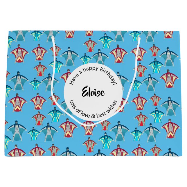 Wingsuit Skydiving Large Gift Bag (Front)