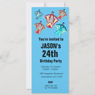 Wingsuit Skydiving Themed Invitation