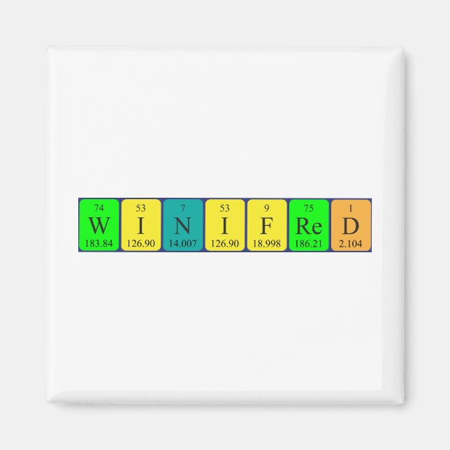Winifred periodic table name magnet (Front)