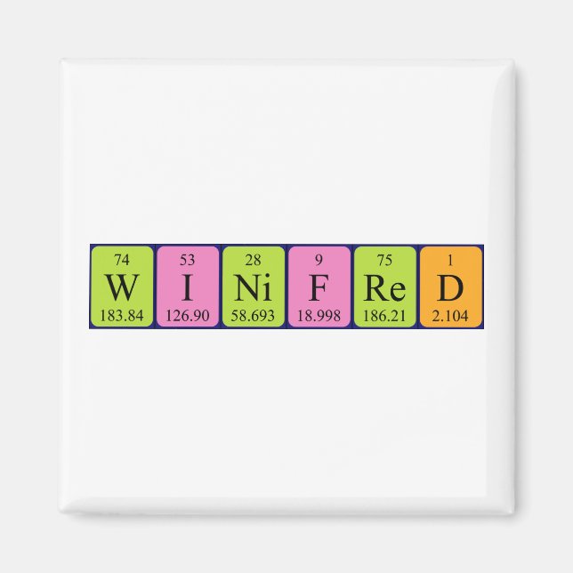 Winifred periodic table name magnet (Front)