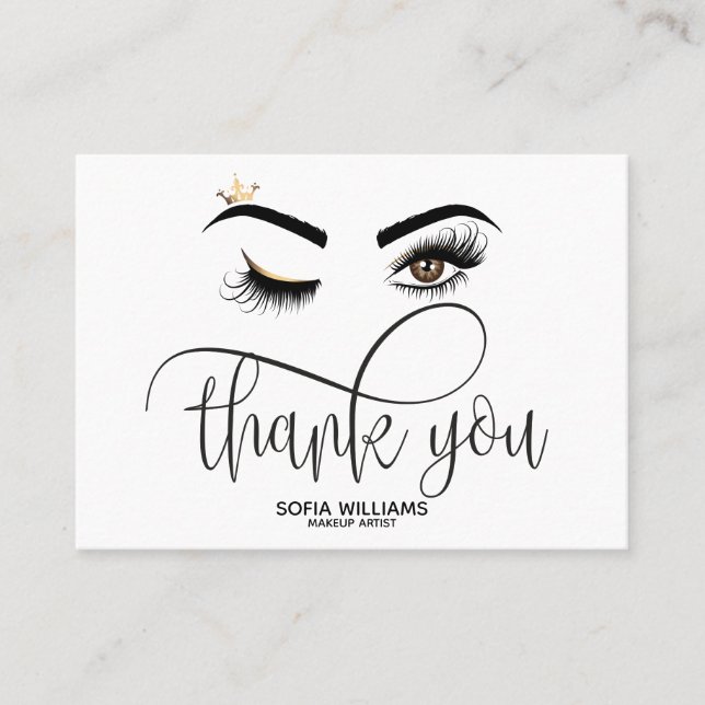 Wink Beautiful Brown Eye with Gold Crown Aftercare Referral Card (Front)