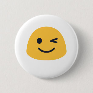Wink Emoji 6 Cm Round Badge