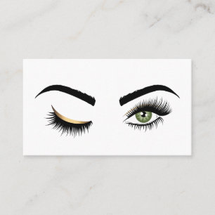 Wink Eye Makeup artist Green Eyes Lash Extension Business Card