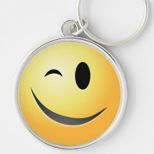 WINK FACE KEY RING