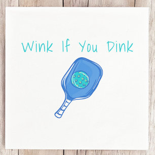 Wink If You Dink Preppy Pickleball Funny Napkin