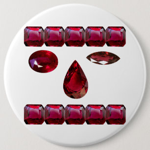 Wink Red Gemstone Button