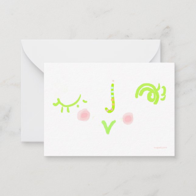 Wink tiny valentine note card (Front)