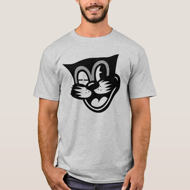Winking Black Cat T-Shirt (Front)