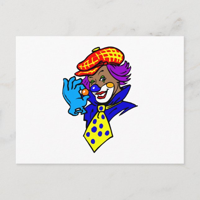 Winking Clown with Marble Postcard (Front)