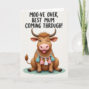 Winking Cow Mothers Day Greeting Card