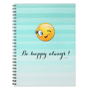 Winking Emoji Face-Be happy always  Notebook