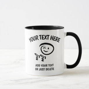 Winking Emoji Face with Fingerguns Doodle Template Mug