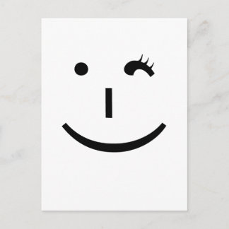 winking emoticon - a fun way to say hi postcard