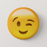Winking Face Emoij 6 Cm Round Badge<br><div class="desc">Used to imply humour in written form,  or may alternatively be used suggestively,  as a form of flirtation. Also known as Winky Face Emoji,  Wink Face Emoji and Wink Emoji. 

 INSTAGRAM GIVEAWAY 
 POST A PIC WITH YOUR PURCHASE USE #EMOJIPRINTS & WIN EMOJIPRINTS GOODIES!</div>