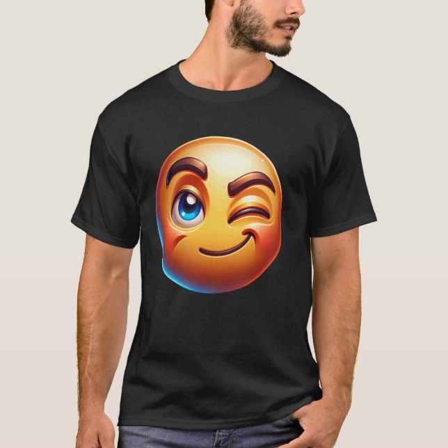 Winking Face Nsfw Expression Graphics T-Shirt (Front)