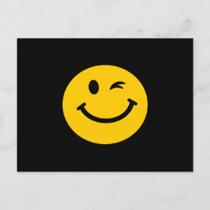 Winking face postcard