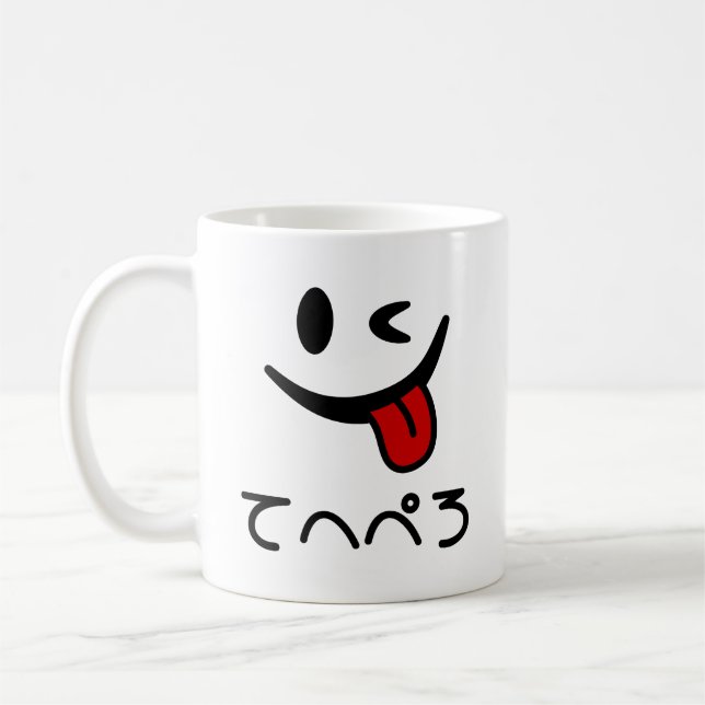 Winking Face Tongue Out てへぺろ Tehepero | Oops Coffee Mug (Left)