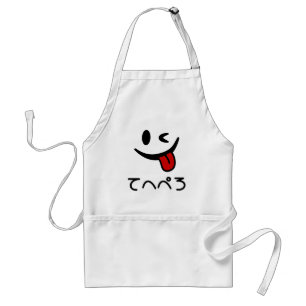 Winking Face Tongue Out てへぺろ Tehepero   Oops Standard Apron