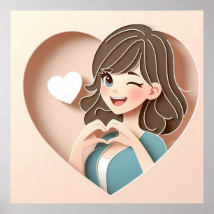 Winking Girl's Magic of Love Poster