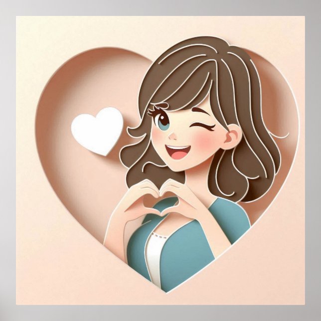 Winking Girl's Magic of Love Poster (Front)