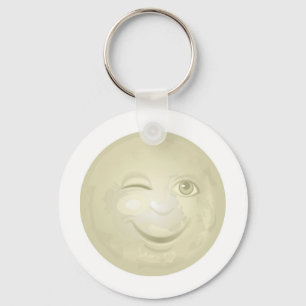 Winking Honeymoon Face Key Ring