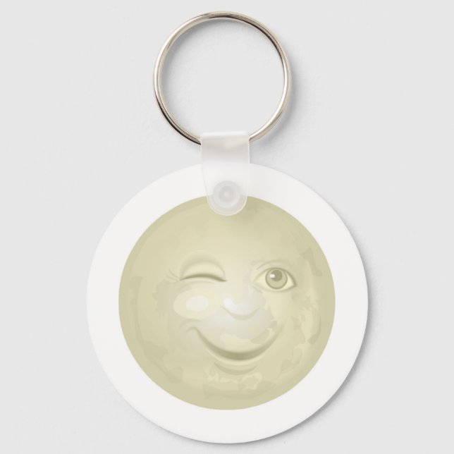 Winking Honeymoon Face Key Ring (Front)