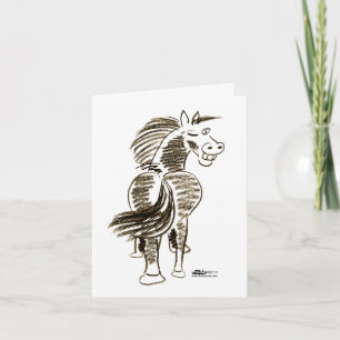 Winking Horse Good Luck! Holiday Card