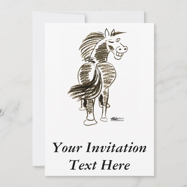 Winking Horse Good Luck! Invitation (Front)