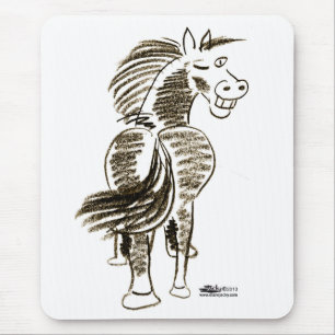 Winking Horse Good Luck! Mouse Pad