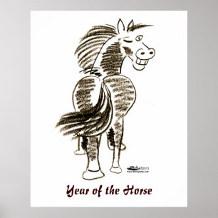 Winking Horse Good Luck! Poster