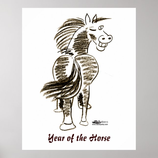 Winking Horse Good Luck! Poster (Front)