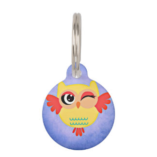 Winking Owl Pet Tag